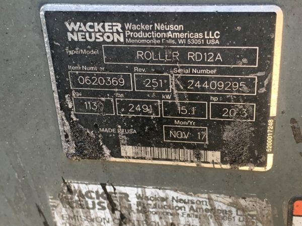 2017 Wacker Neuson RD12A